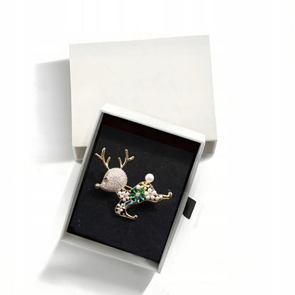 Broche reno con circonitas