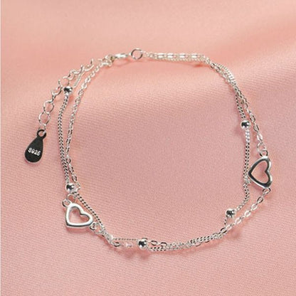 Silberarmband 925 mit Herzmotiv – silberfarben