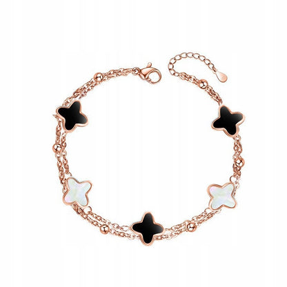 Sterling Silver Bracelet – Pink & Gold-Tone