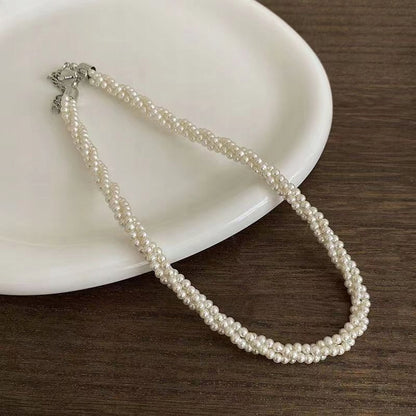 Glass Bead Necklace – White