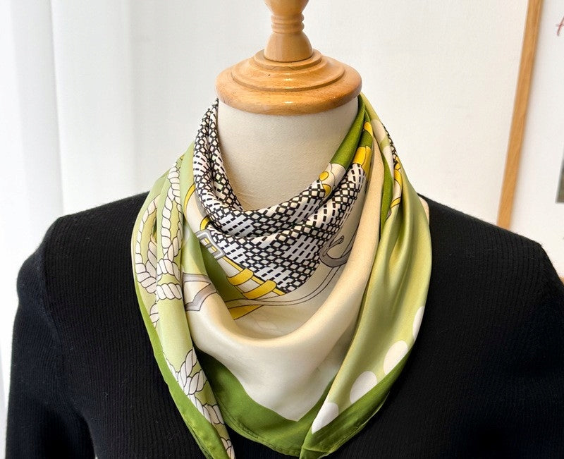 Women's Printed Silky Square Scarf — Gift Idea, 70×70 cm