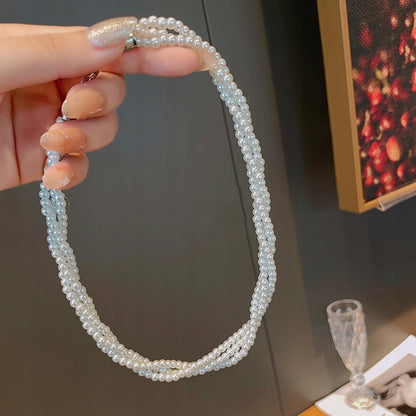 Glass Bead Necklace – White
