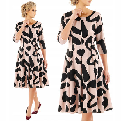 Sukienka Naomi III letnia damska na wesele elegancka na komunie wizytowa | color:bezowy