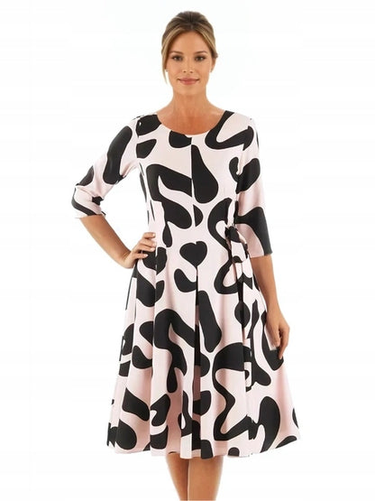Sukienka Naomi III letnia damska na wesele elegancka na komunie wizytowa | color:bezowy
