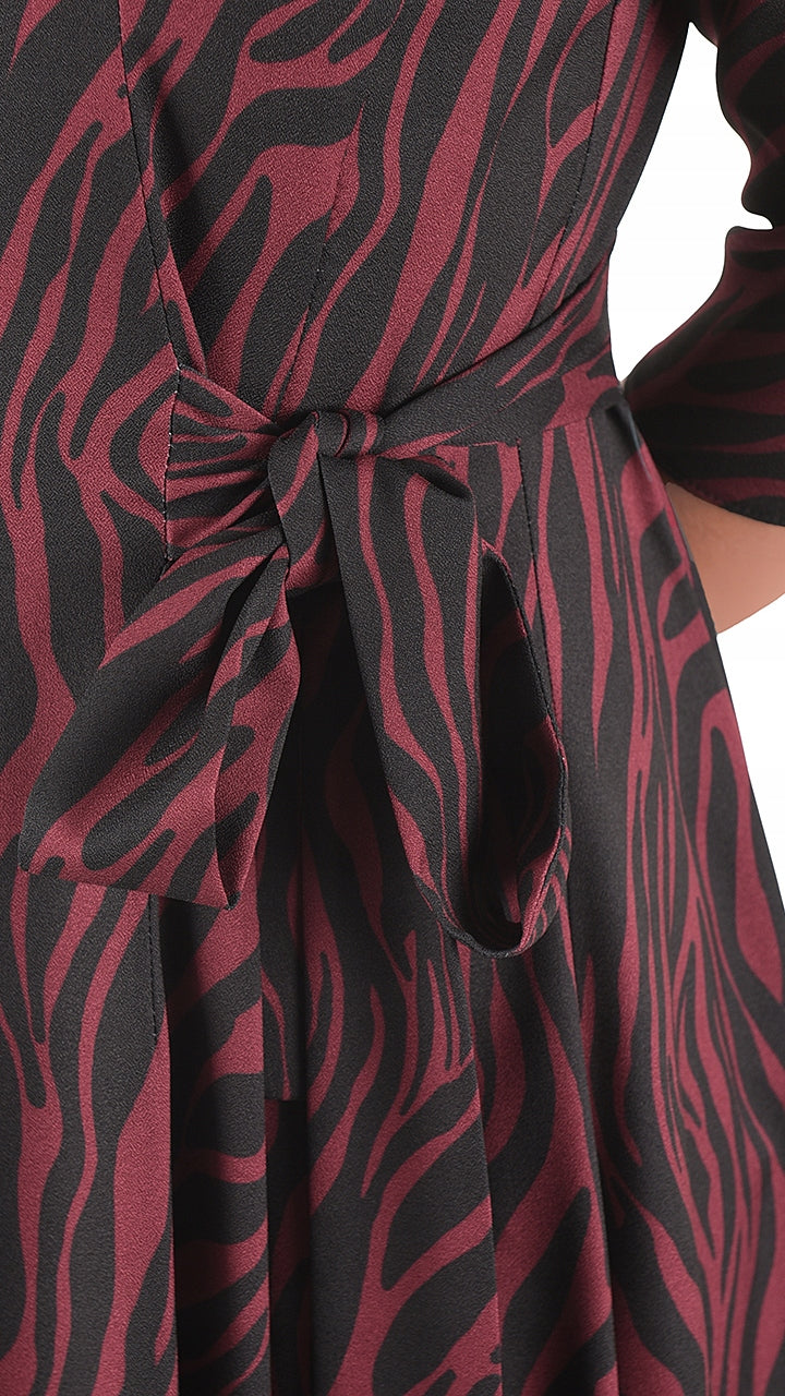 Sukienka Naomi III letnia damska na wesele elegancka na komunie wizytowa | color:bordowy