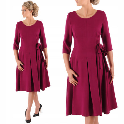 Sukienka Naomi III letnia damska na wesele elegancka na komunie wizytowa | color:fuksja