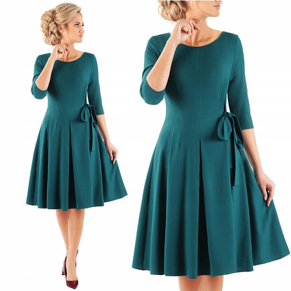 Sukienka Naomi III letnia damska na wesele elegancka na komunie wizytowa | color:zielony