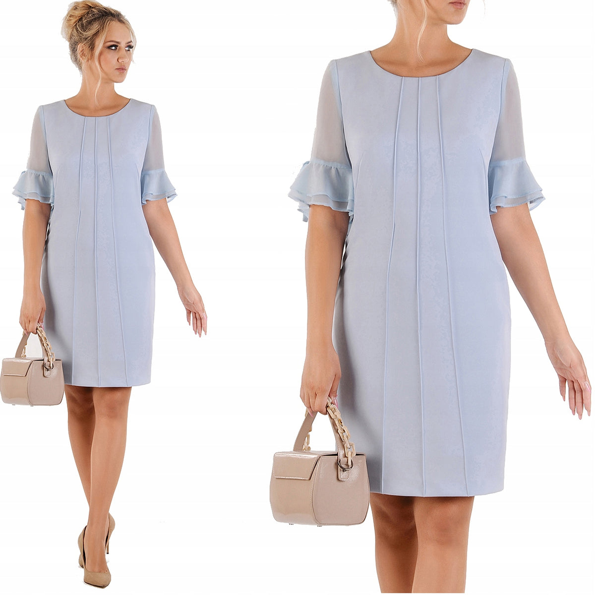 Elegancka sukienka Natalia | color:niebieski