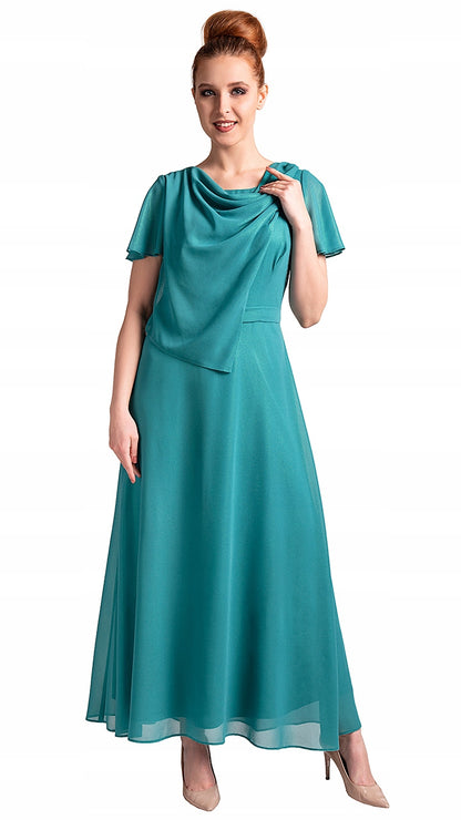 Sukienka Angela maxi szyfonowa | color:zielony