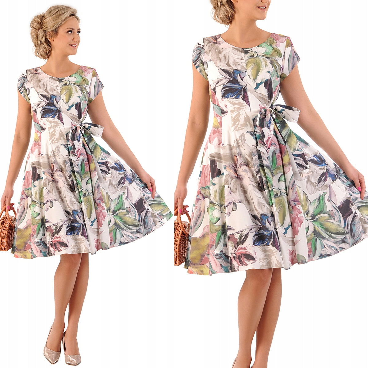 Sukienka Cleo 10 letnia damska na wesele elegancka na komunie wizytowa | color:zielony
