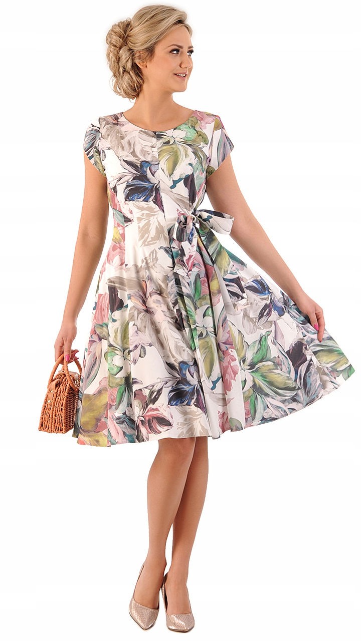 Sukienka Cleo 10 letnia damska na wesele elegancka na komunie wizytowa | color:zielony