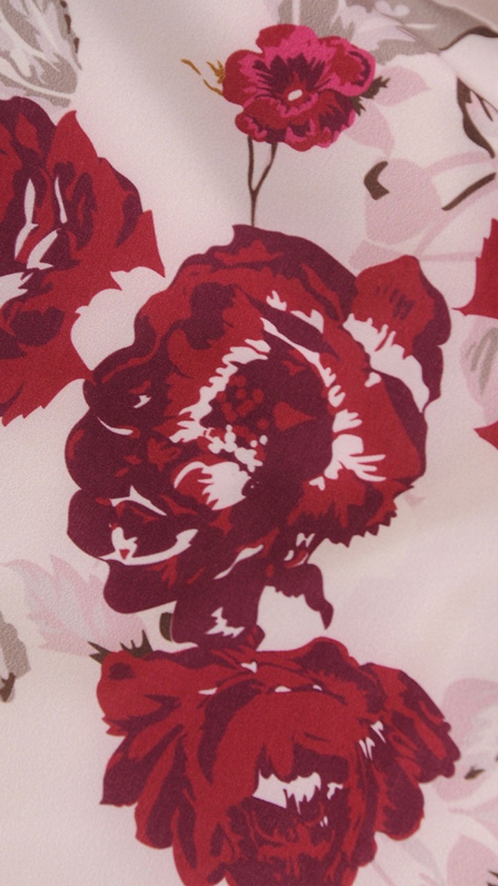 Sukienka Cleo | color:ecru-w-czerwone-kwiaty