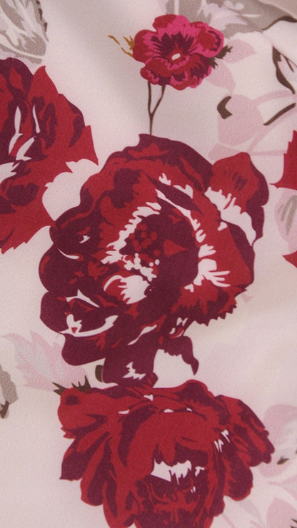 Sukienka Cleo | color:ecru-w-czerwone-kwiaty
