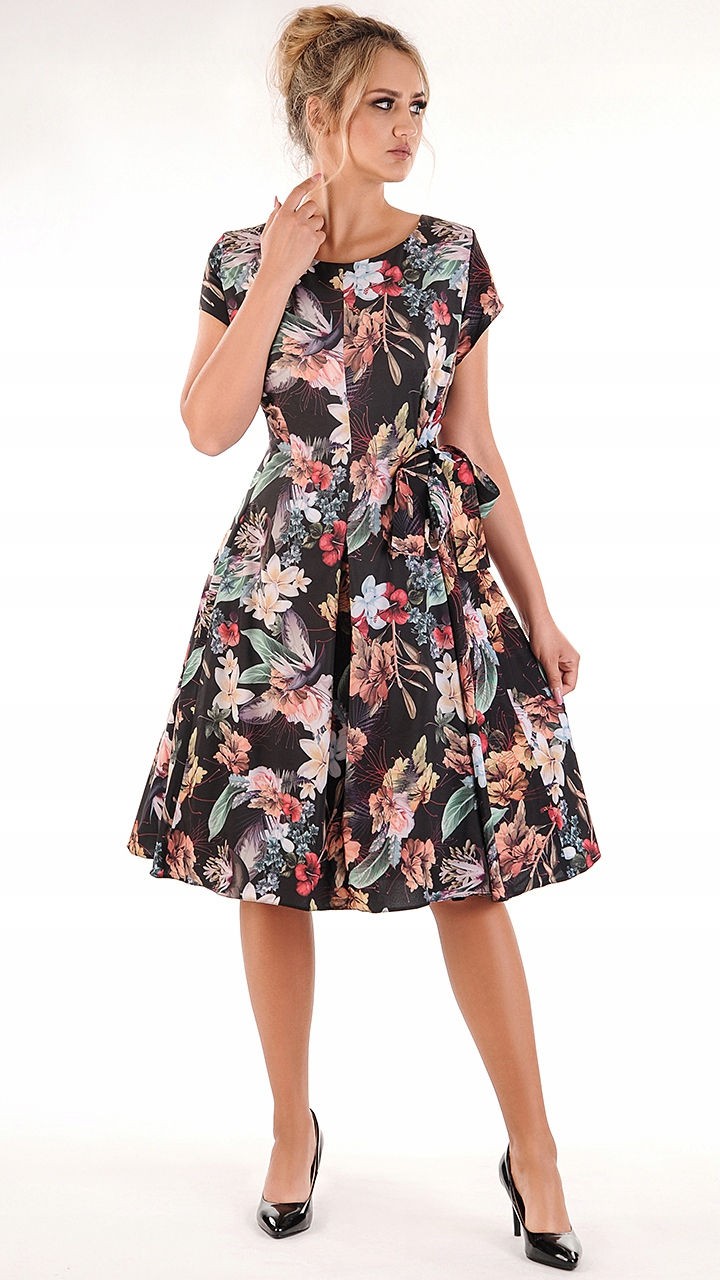Sukienka Cleo letnia damska na wesele elegancka na komunie wizytowa | color:czarny