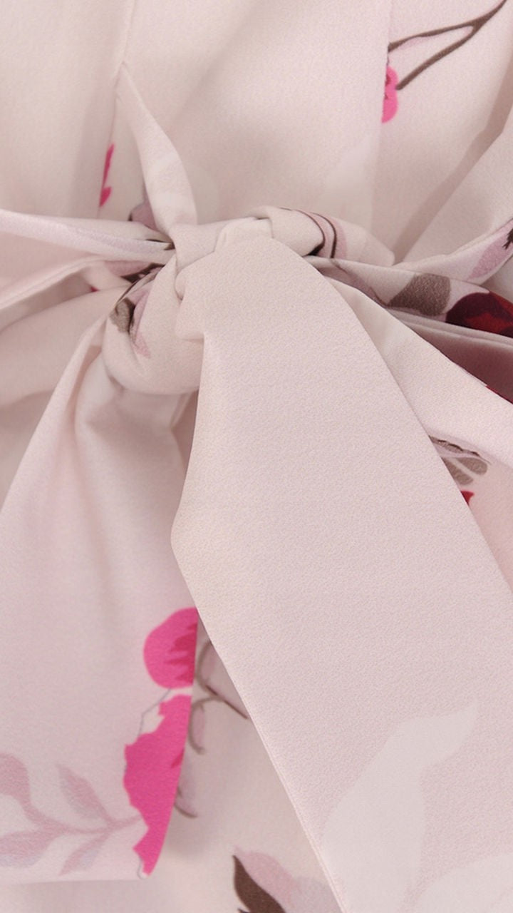 Sukienka Cleo | color:ecru-w-czerwone-kwiaty