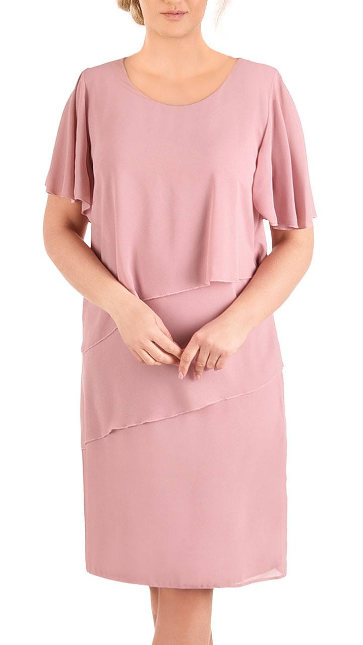 Sukienka Eleni letnia damska na wesele elegancka na komunie wizytowa | color:pudrowy-roz