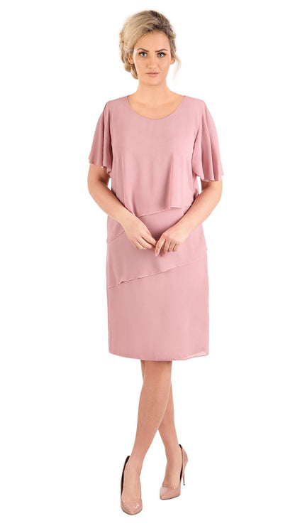 Sukienka Eleni letnia damska na wesele elegancka na komunie wizytowa | color:pudrowy-roz