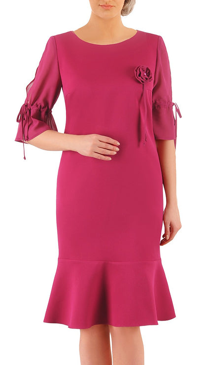 Sukienka Emily letnia damska na wesele elegancka na komunie wizytowa | color:fuksja