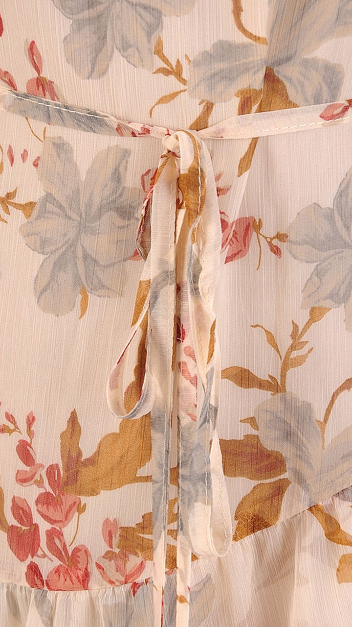 Jessica Elegant Floral Dress | color:bezowy