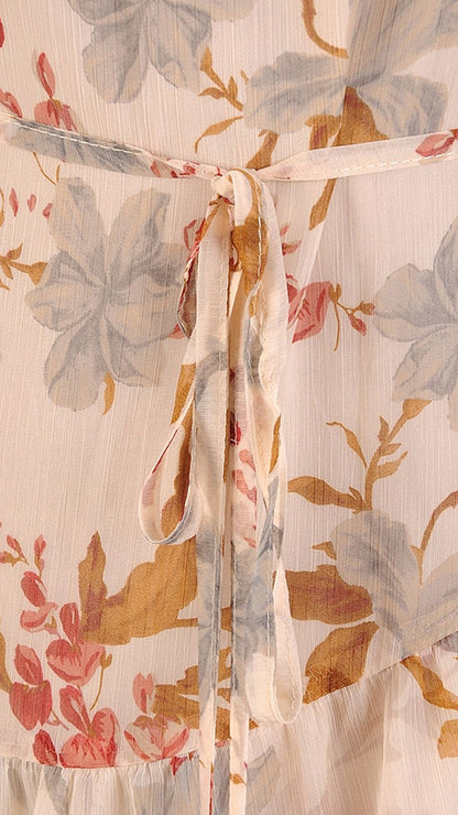 Jessica Elegant Floral Dress | color:bezowy