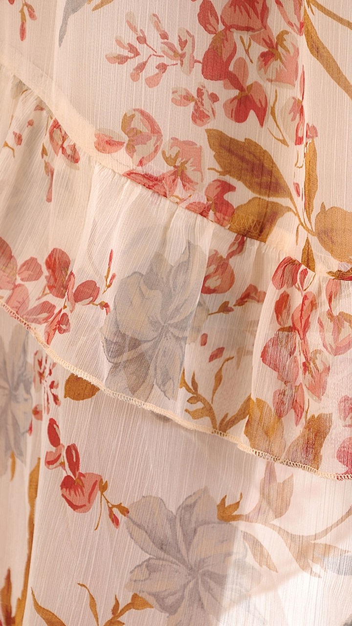 Jessica Elegant Floral Dress | color:bezowy