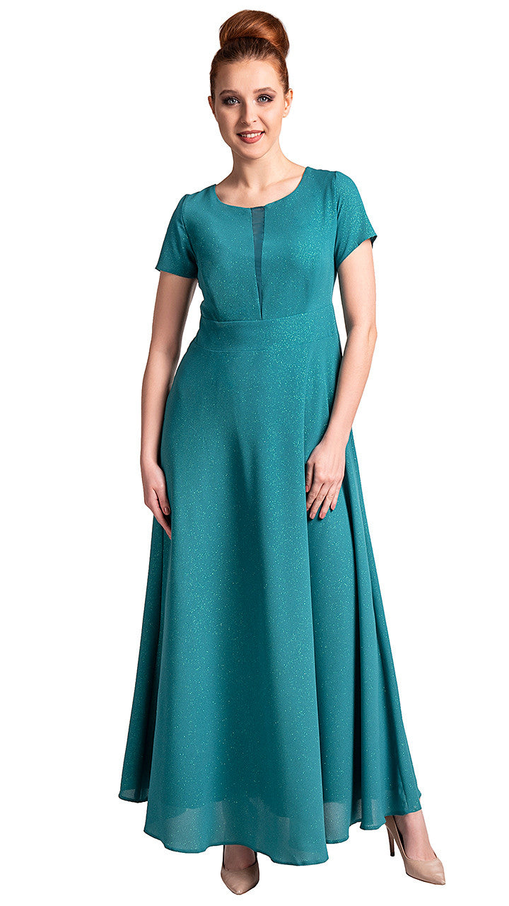 Sukienka Kaya elegancka długa letnia damska na wesele elegancka na komunie wizytowa | color:turkusowy