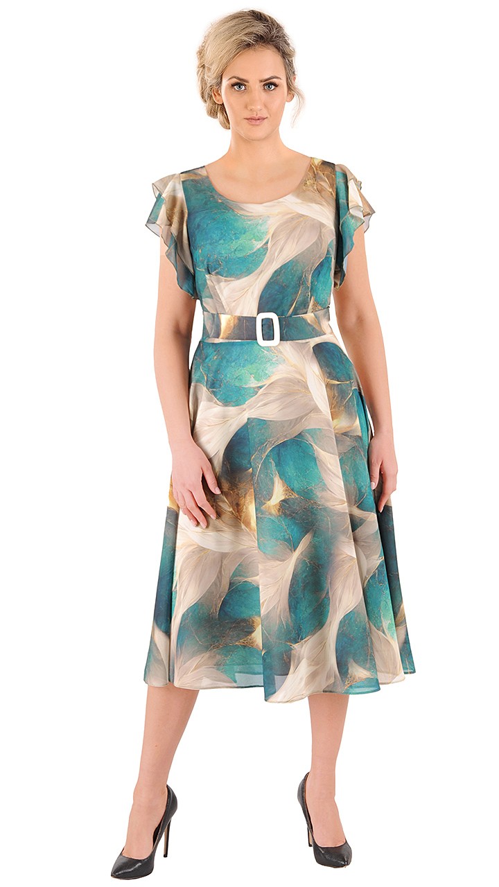 Sukienka Kayra II letnia damska na wesele elegancka na komunie wizytowa | color:zielony