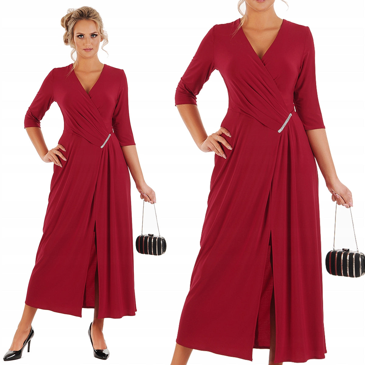 Loren Elegant Long Dress | color:czerwony
