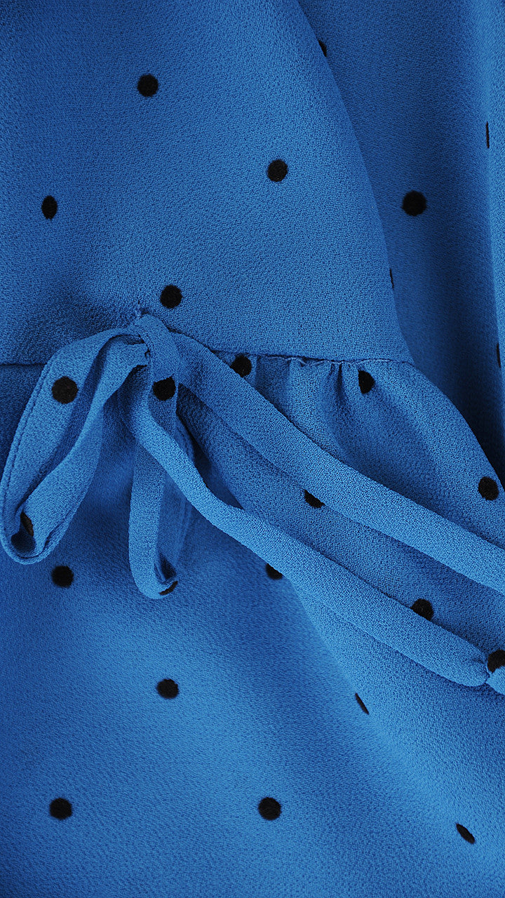 Elegancka sukienka w kropki Luna | color:morski