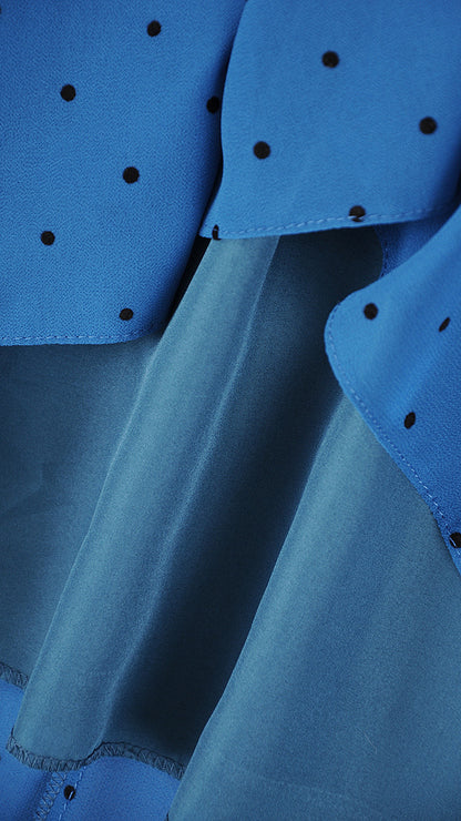 Elegancka sukienka w kropki Luna | color:morski