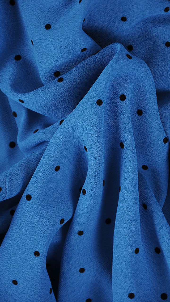 Elegancka sukienka w kropki Luna | color:morski