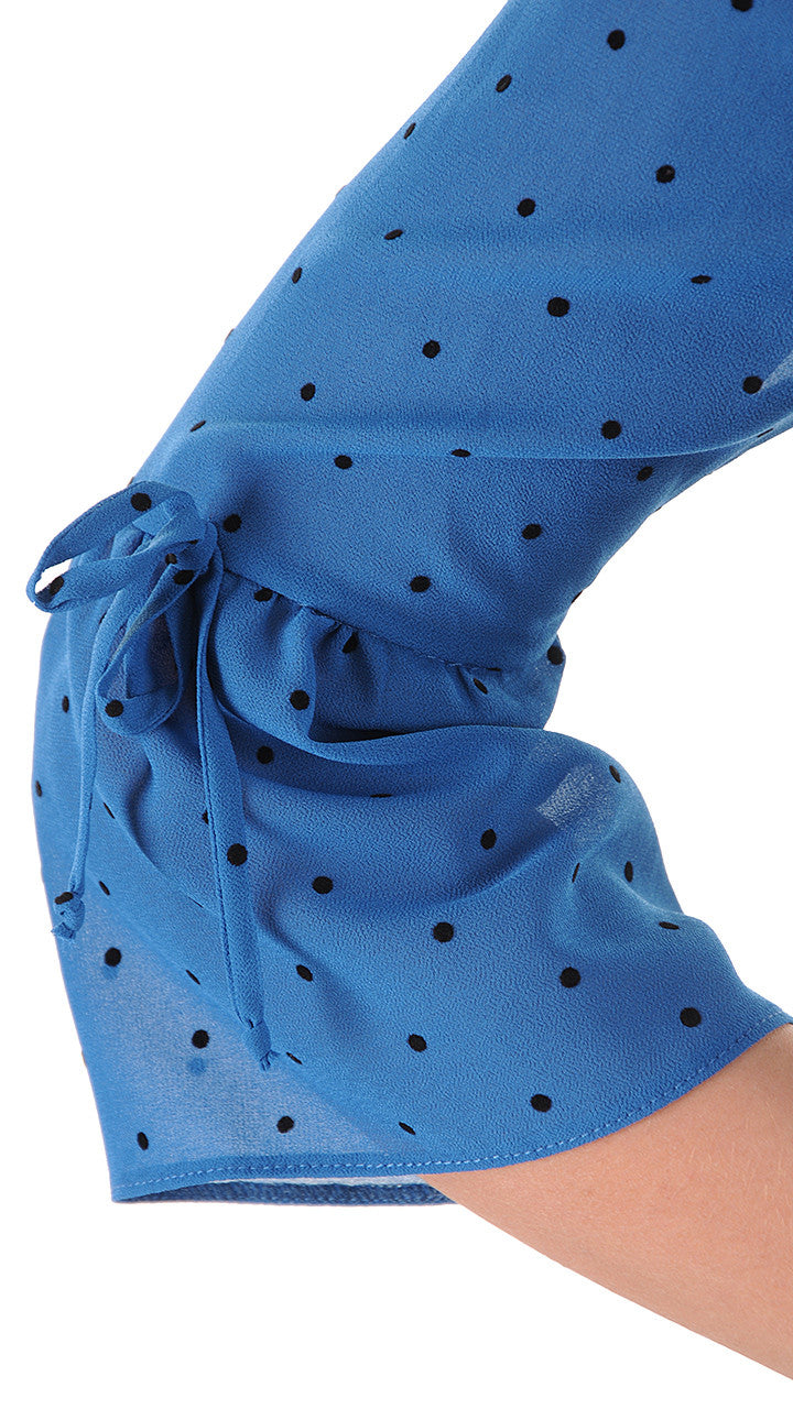 Elegancka sukienka w kropki Luna | color:morski