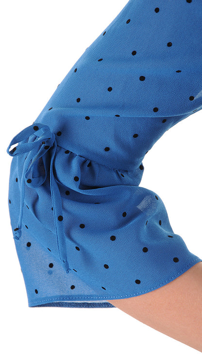 Elegancka sukienka w kropki Luna | color:morski