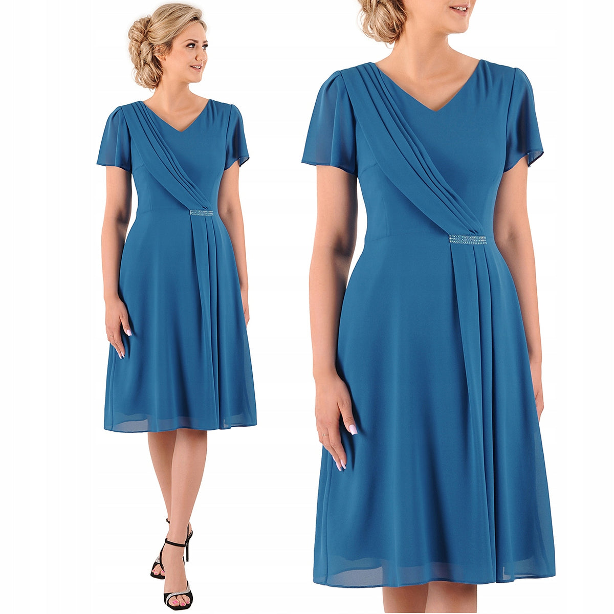 Elegancka sukienka Malwina | color:turkusowy