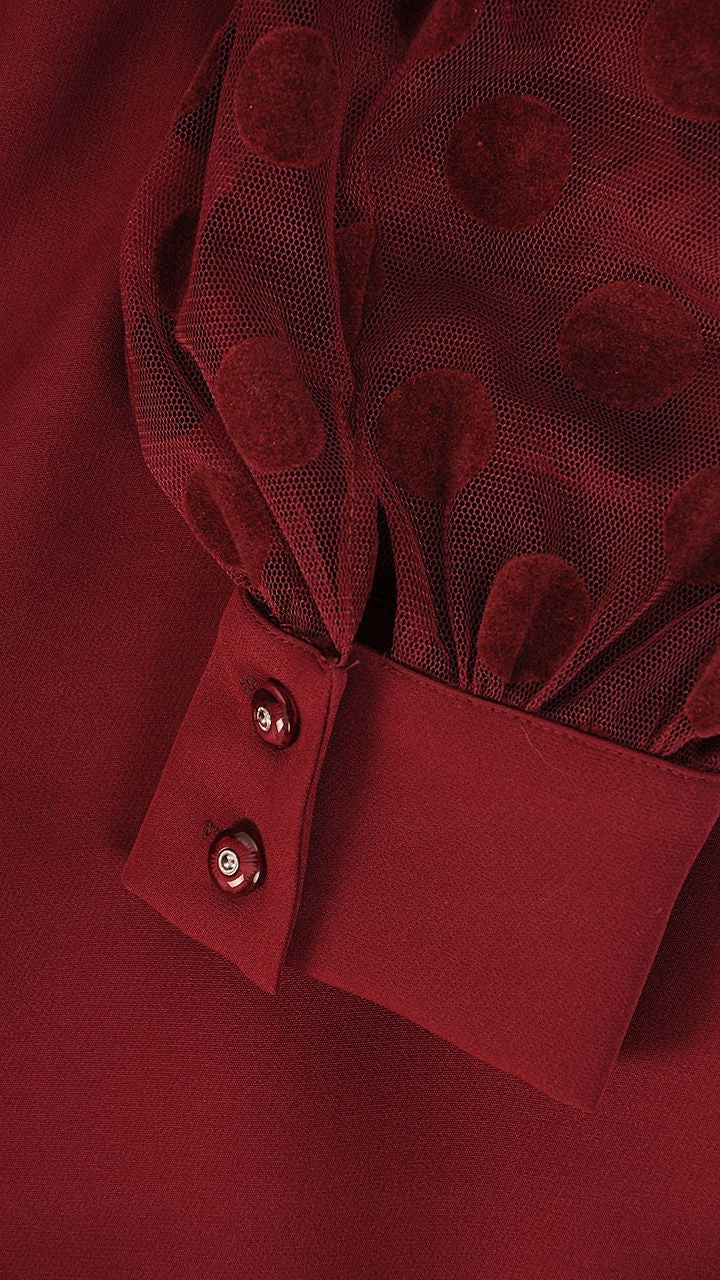 Margaret Elegant Dress | color:bordowy