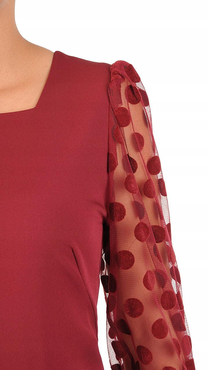 Margaret Elegant Dress | color:bordowy