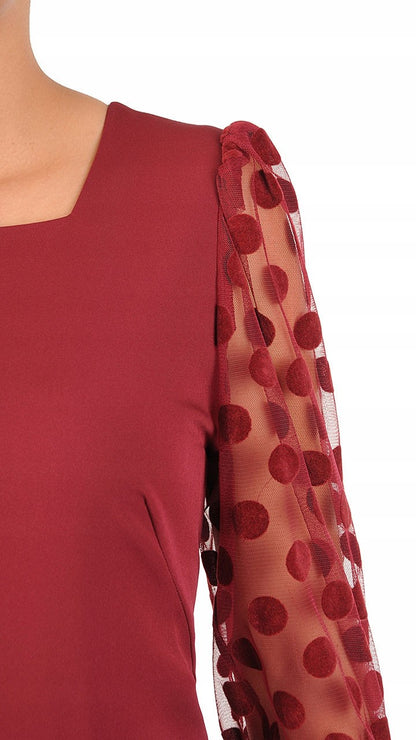 Margaret Elegant Dress | color:bordowy