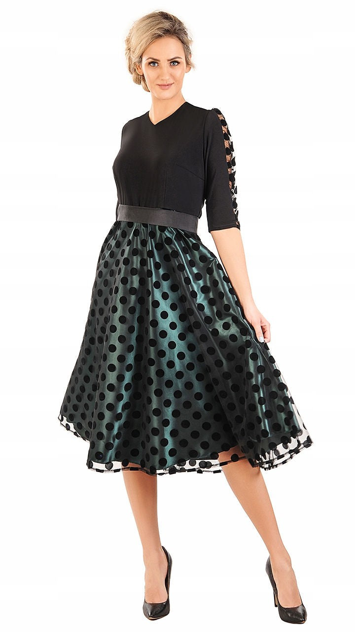 Maya 2/3 Dress | color:zielony