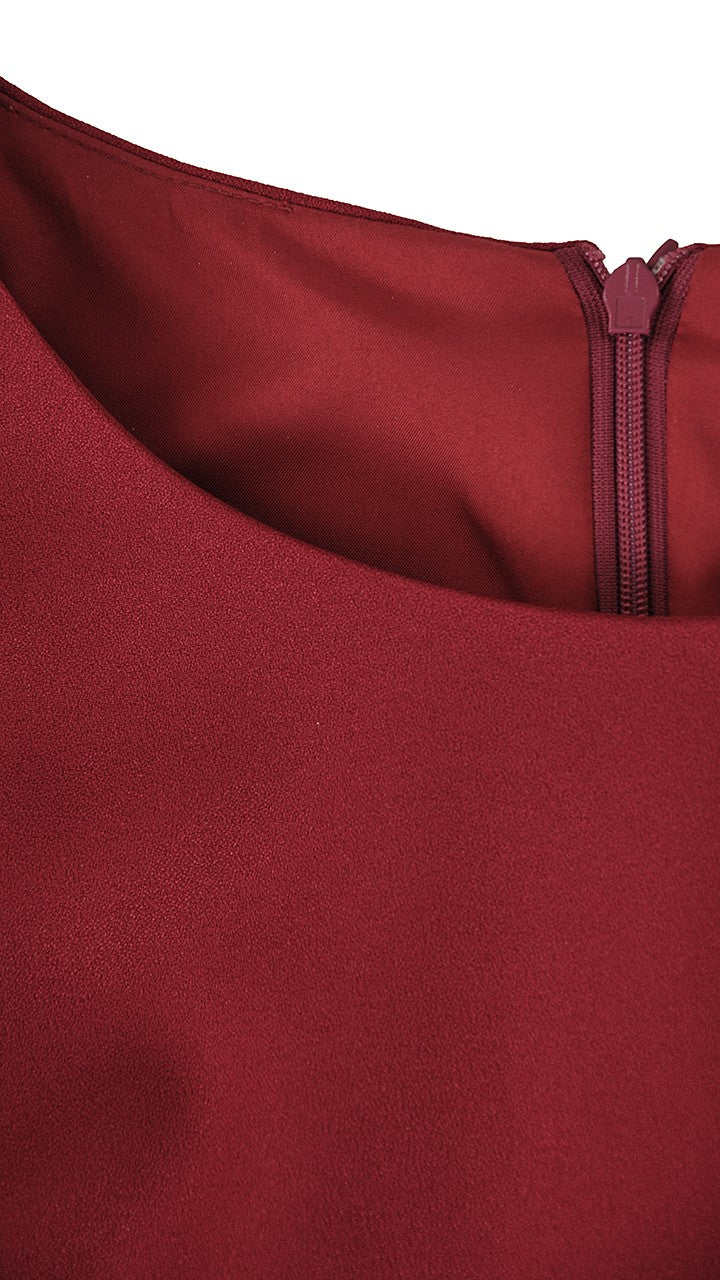 Sukienka MILENA letnia damska na wesele elegancka na komunie wizytowa | color:bordowy