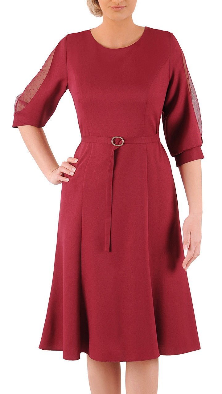 Sukienka MILENA letnia damska na wesele elegancka na komunie wizytowa | color:bordowy