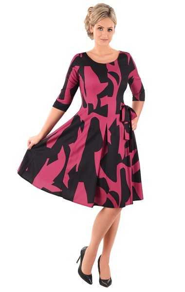 Sukienka Naomi III letnia damska na wesele elegancka na komunie wizytowa | color:amarantowy