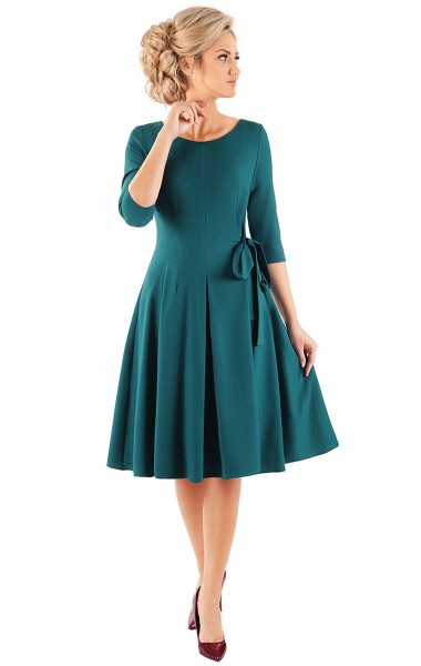 Sukienka Naomi III letnia damska na wesele elegancka na komunie wizytowa | color:zielony