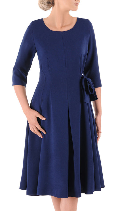Sukienka Naomi III letnia damska na wesele elegancka na komunie wizytowa | color:granatowy