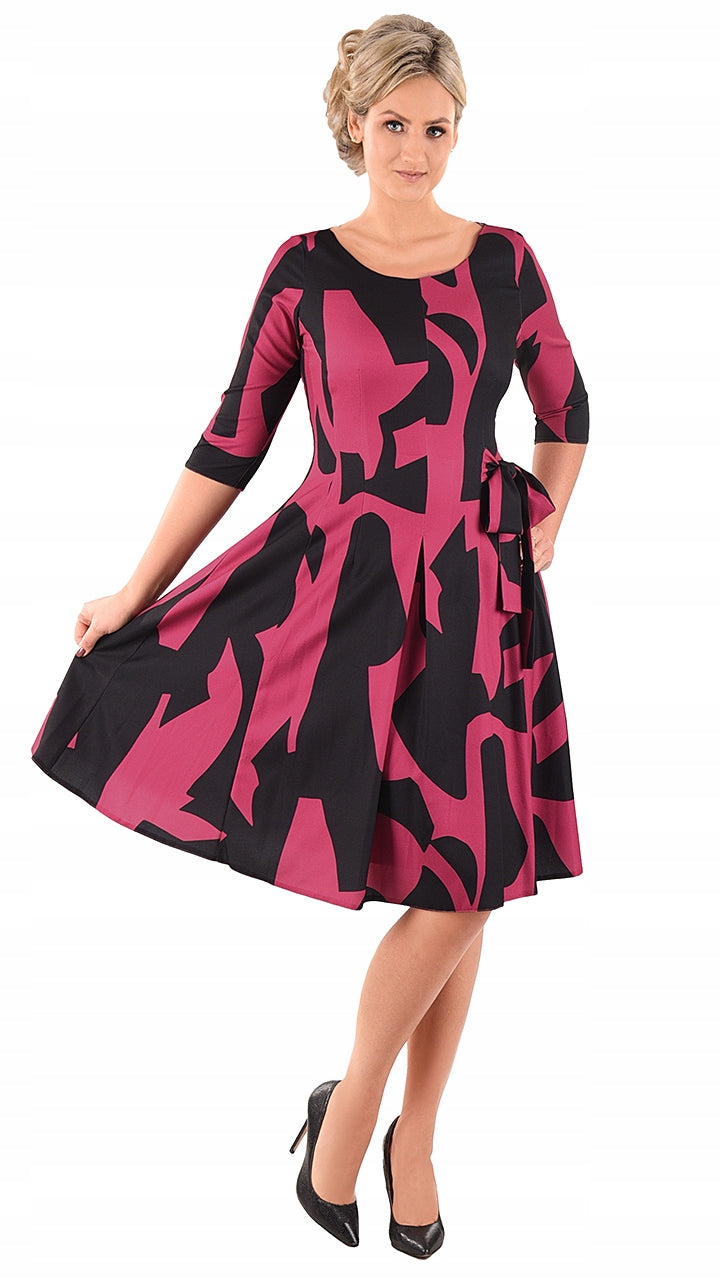 Ausgestelltes Kleid Naomi III – Amaranthrot