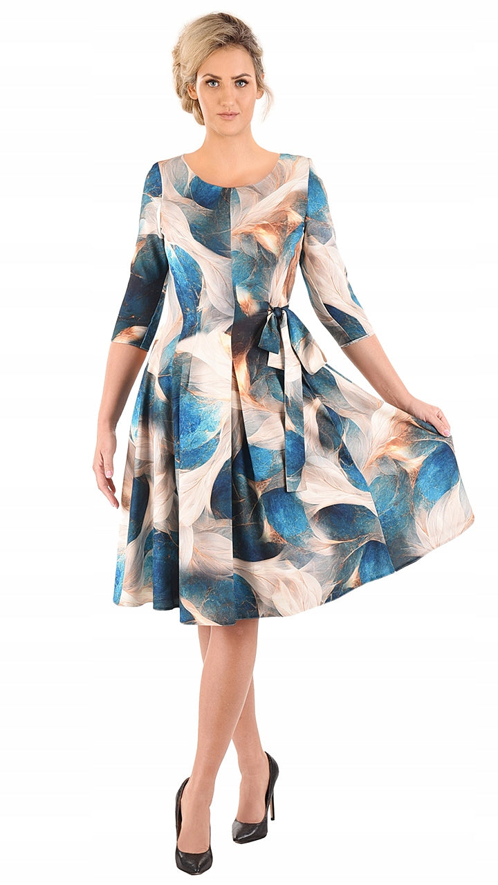 Sukienka Naomi III rozkloszowana | color:turkusowy