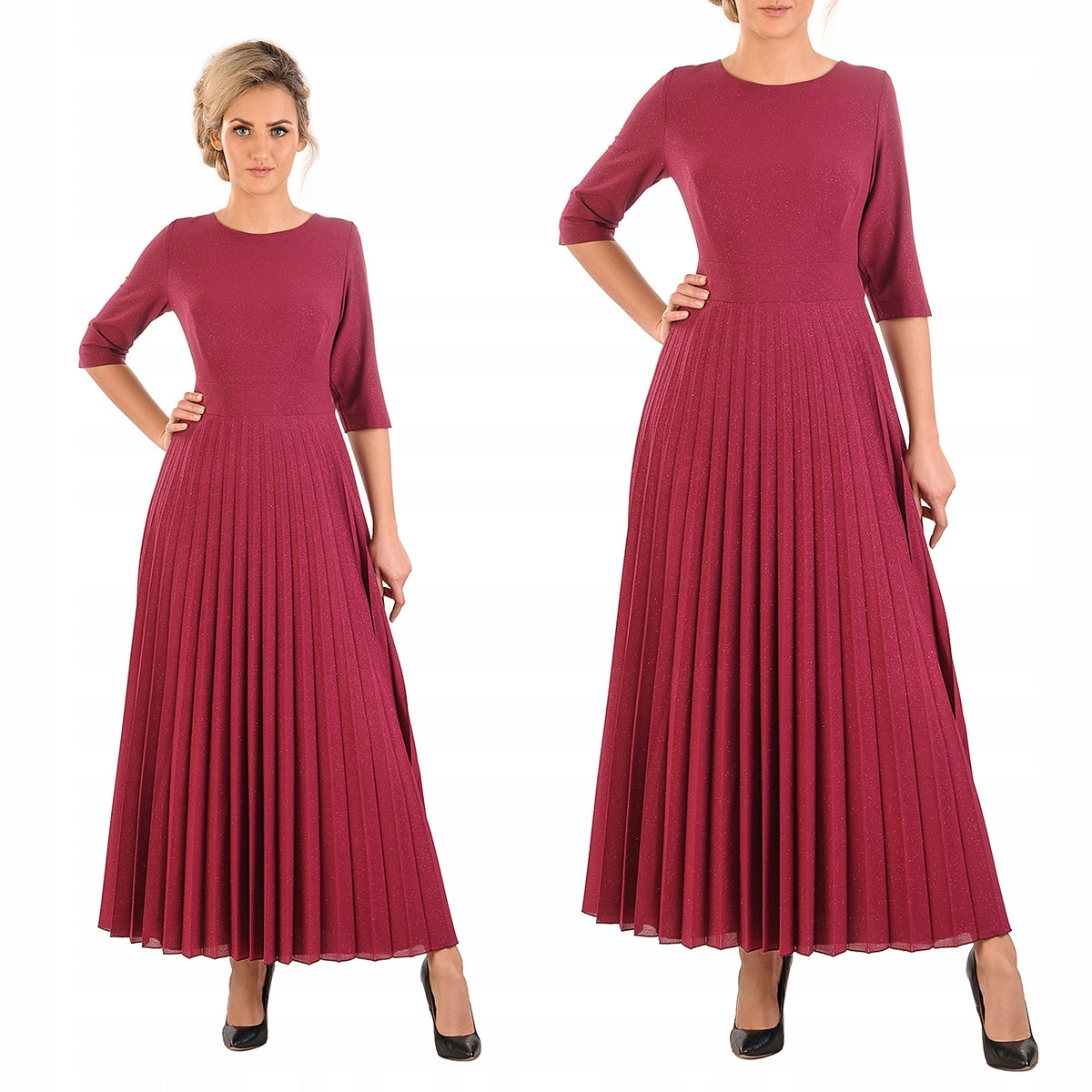 Elegancka długa sukienka Olimpia | color:czerwony
