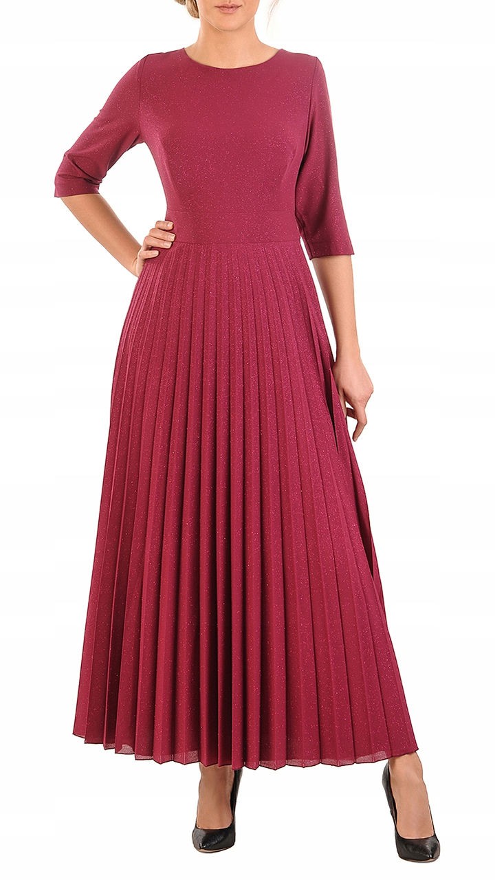 Elegancka długa sukienka Olimpia | color:czerwony