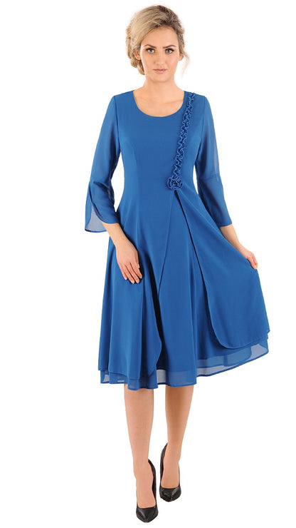 Sukienka Sandra letnia damska na wesele elegancka na komunie wizytowa | color:morski