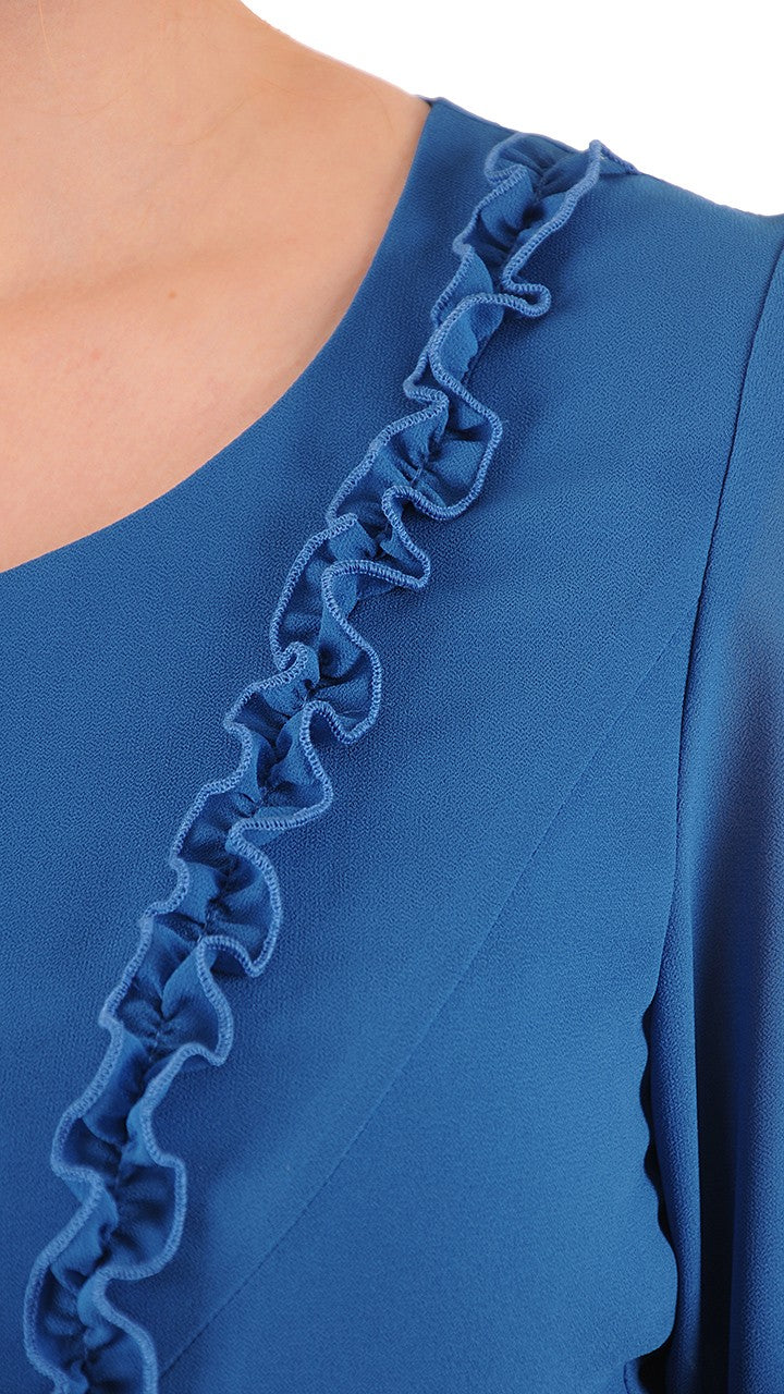 Sukienka Sandra letnia damska na wesele elegancka na komunie wizytowa | color:morski