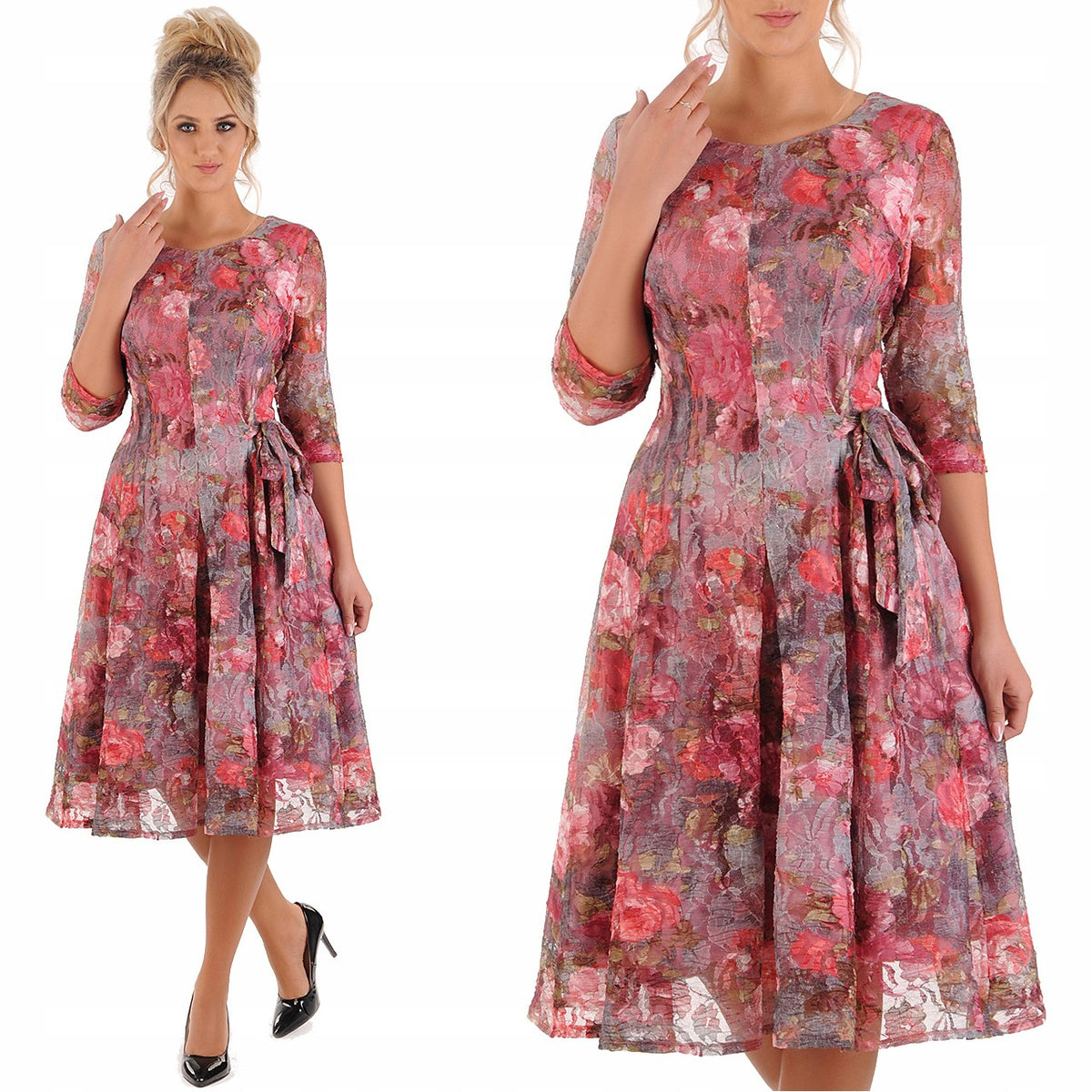Elegancka sukienka w kwiaty Stella